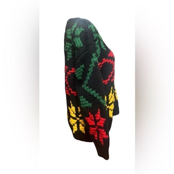 ESPRIT Sport Chunky Wool Sweater Women's Sz S   Snowflake Holiday Retro 90s - Picture 2 of 6